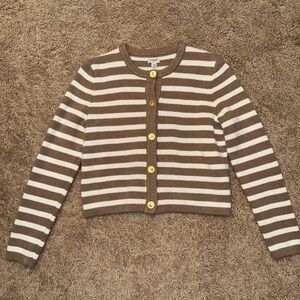 J CREW striped Brown and White Sweater